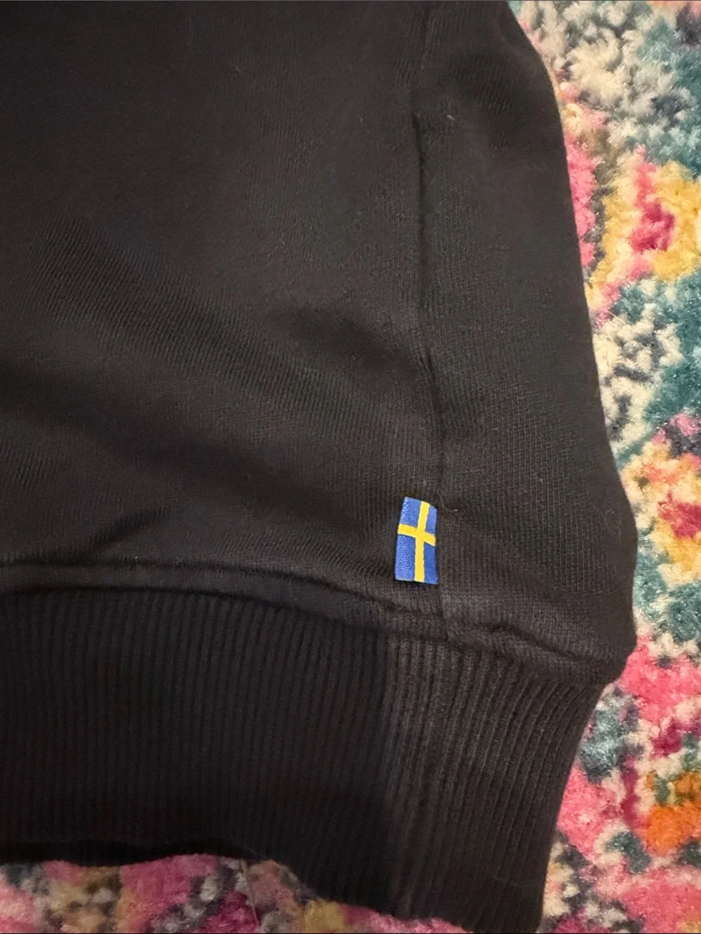 Fjallraven Black Crewneck Sweatshirt with Small Brandedw Patch